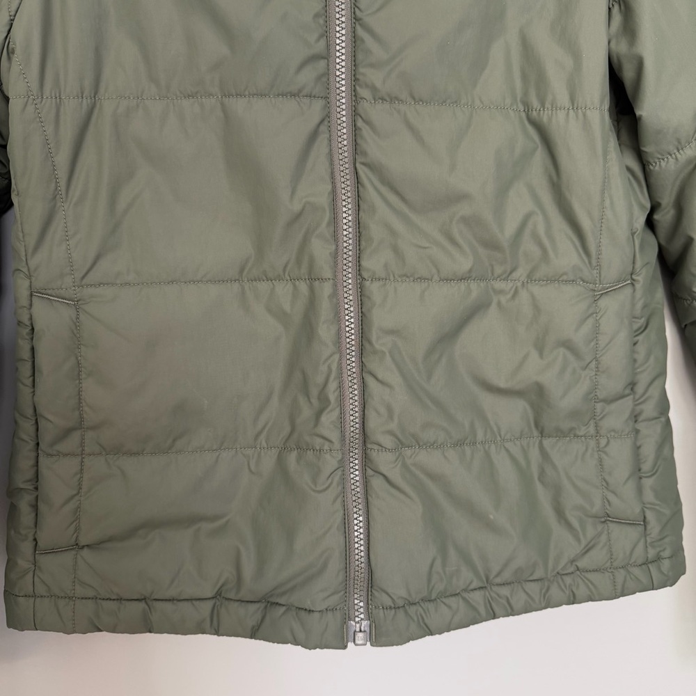 The North Face "Peak Insulated" Olive Green Puffer Cream Sherpa Jacket - Picture 7 of 17